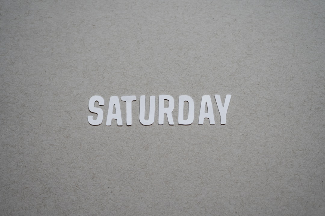 the word saturday written in cut out letters